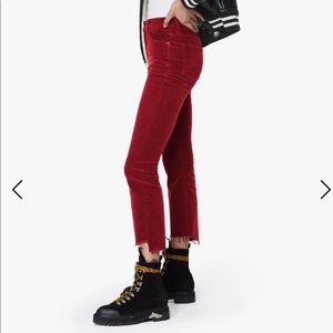 MOTHER The Insider Crop Step Fray, black